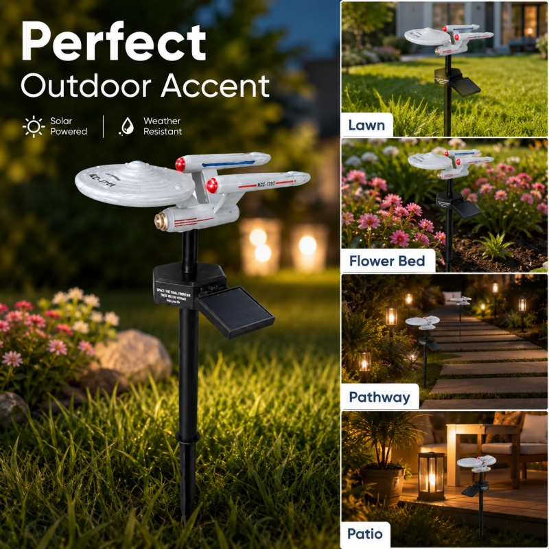 Photocell Outdoor Lighting - Lampa ogrodowa Star Trek USS Enterprise