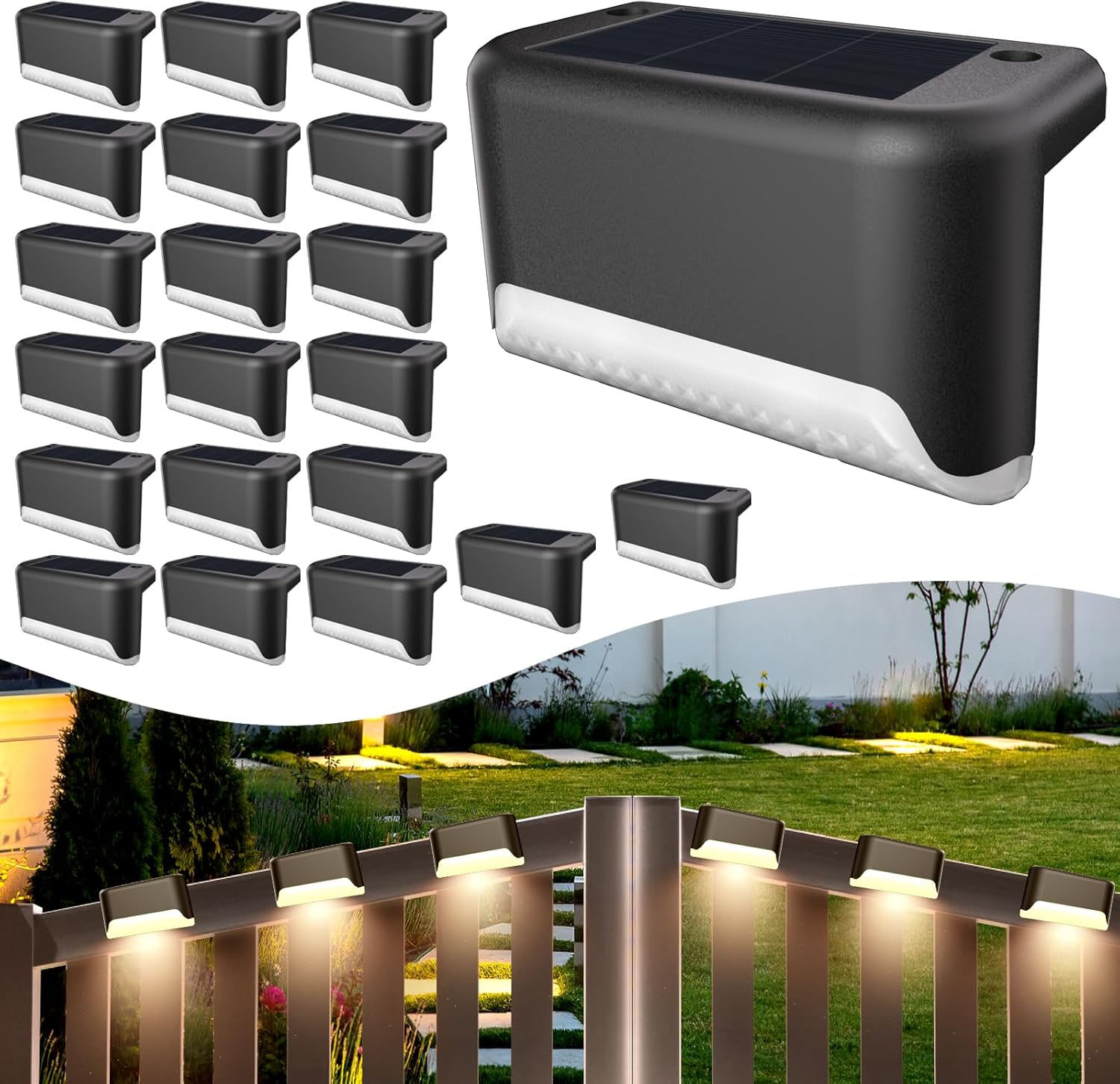Outdoor Lighting On Fence - Zewnętrzne solarne lampki LED na taras,
