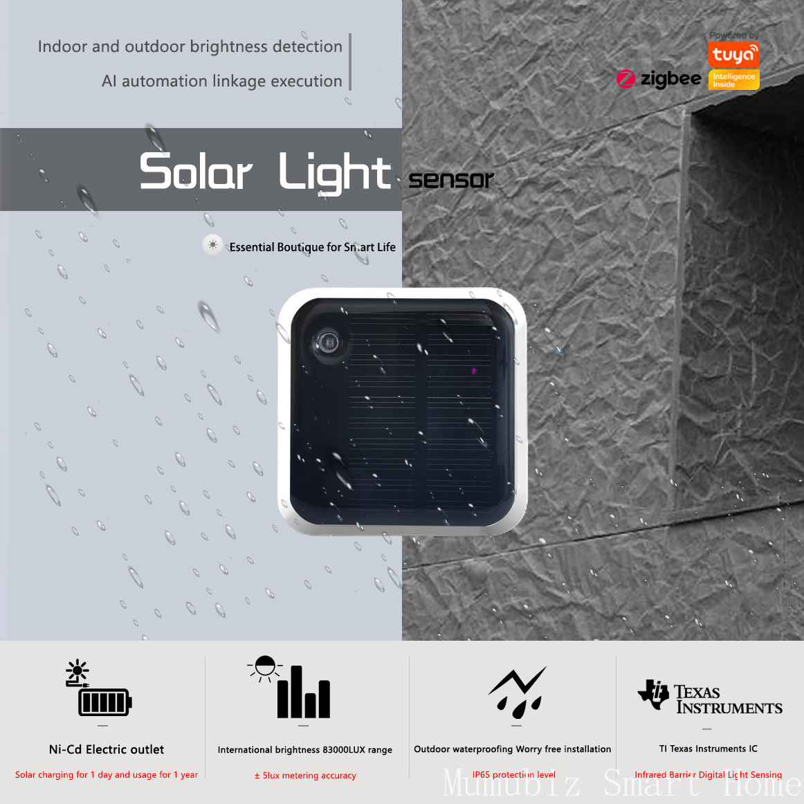 Outdoor Lighting Zigbee - Czujnik światła słonecznego Tuya Zigbee -
