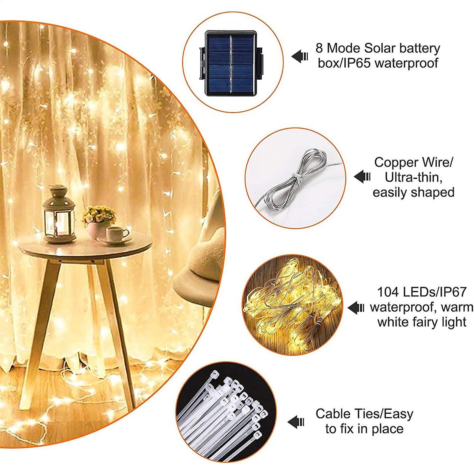 Photocell Outdoor Lighting - Solarna lampa sznurkowa do parasola 104
