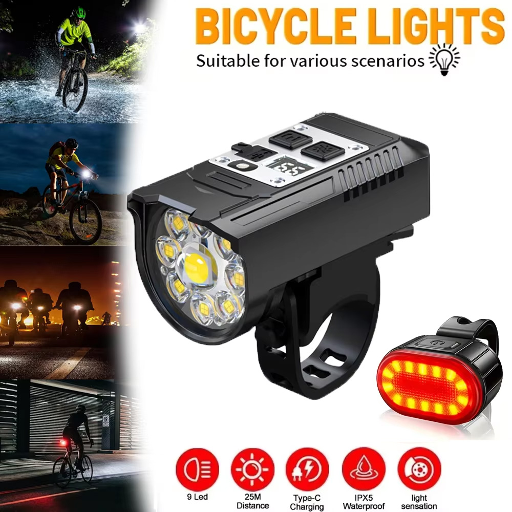 Outdoor Lighting Diy - 9 LED Lampka Rowerowa USB Akumulatorowa