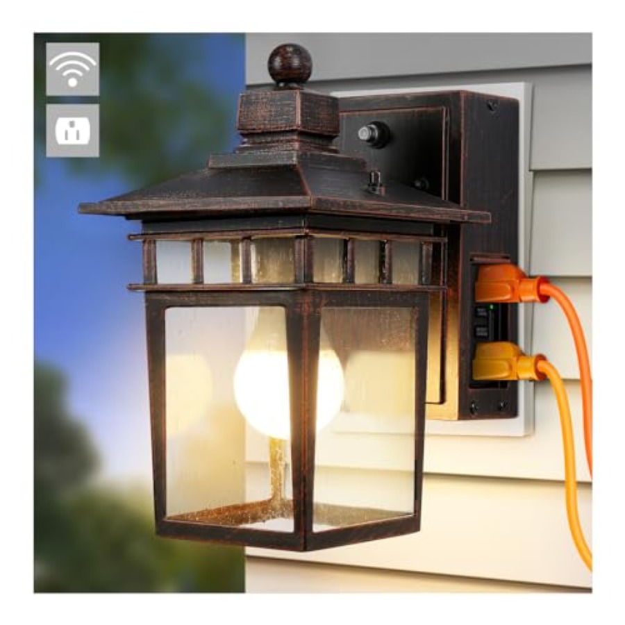 Lampa zewnętrzna z gniazdem GF – Outdoor Lighting Sconce recenzja i cena